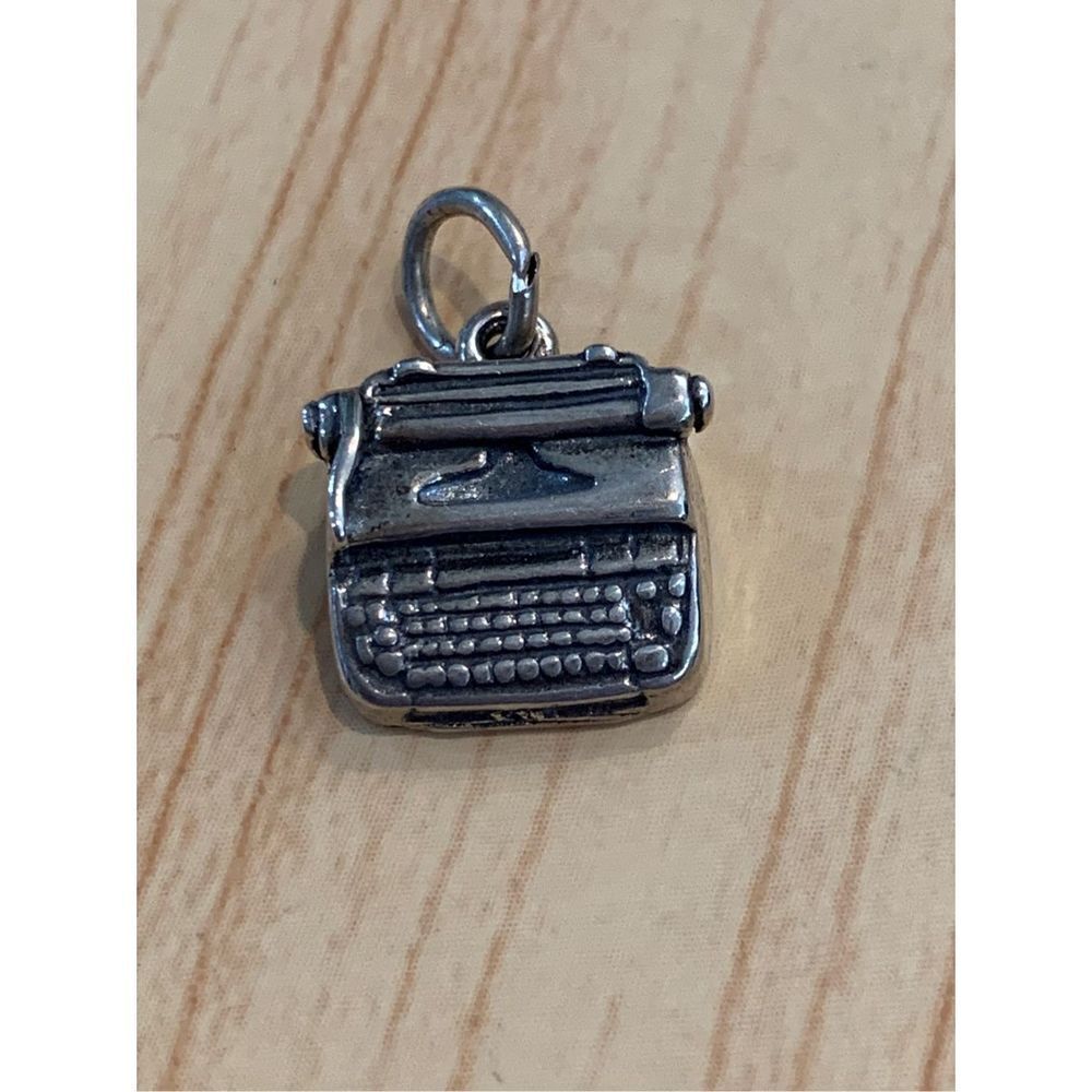 Vintage Typewriter Sterling Silver Jewelry Charm